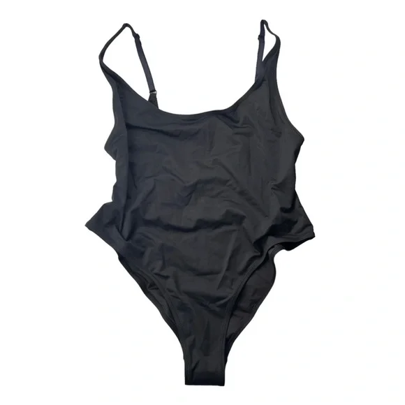 Skims Signature Swim Scoop Neck One Piece Swimsuit Onyx Black Size 2X - Picture 4 of 9